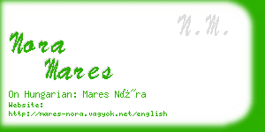 nora mares business card